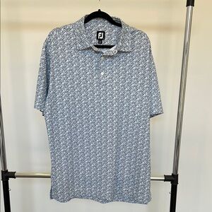 Foot Joy Men's Blue Patterned Golf Shirt